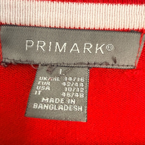 •4/$25- Primark Gold Button Rudy Red Cardigan - Picture 3 of 3